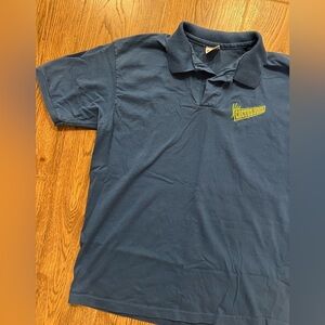 Vintage Cactus juice blue anvil polo large